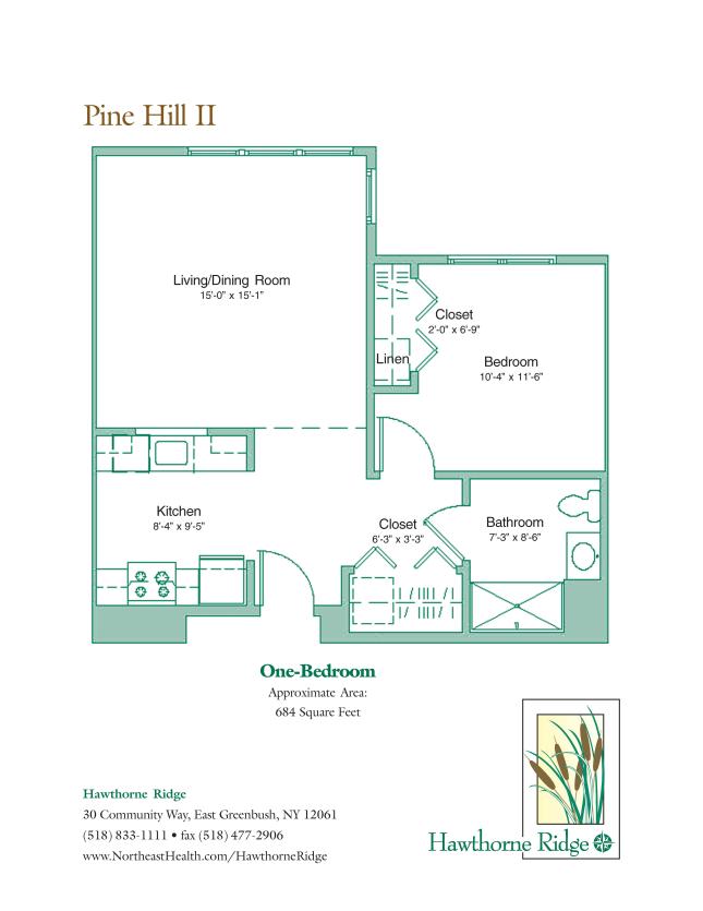Floor Plans for the Senior Apartments at Eddy Hawthorne Ridge in East Greenbush, NY