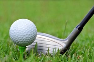 Golf club with golf ball