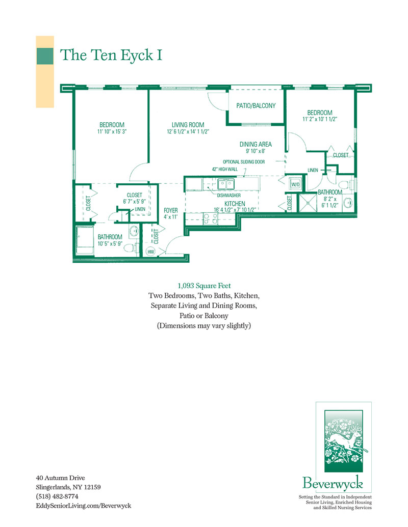 The Ten Eyck I floor plan