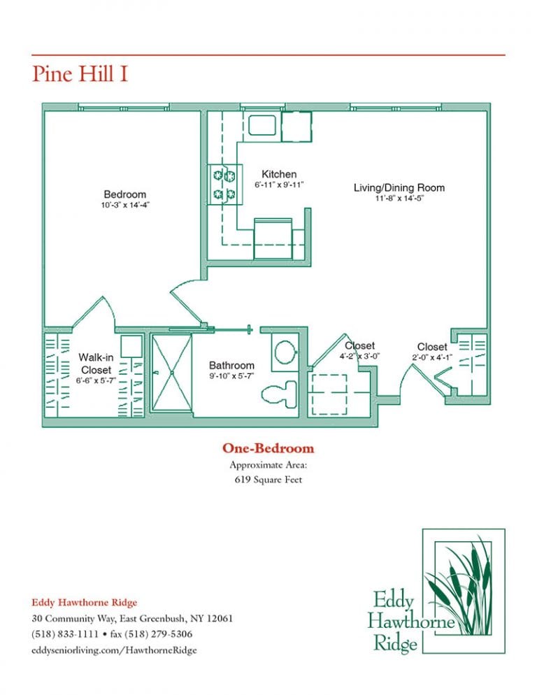 Floor Plans for the Senior Apartments at Eddy Hawthorne Ridge in East