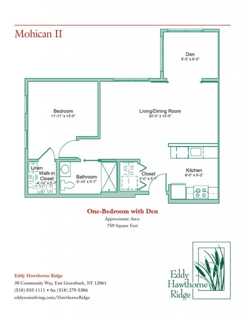 Floor Plans for the Senior Apartments at Eddy Hawthorne Ridge in East