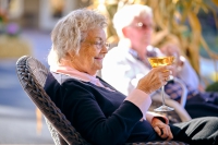 Beechwood residents enjoying drink outside