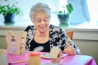Marjorie Doyle Rockwell Center resident doing arts and crafts