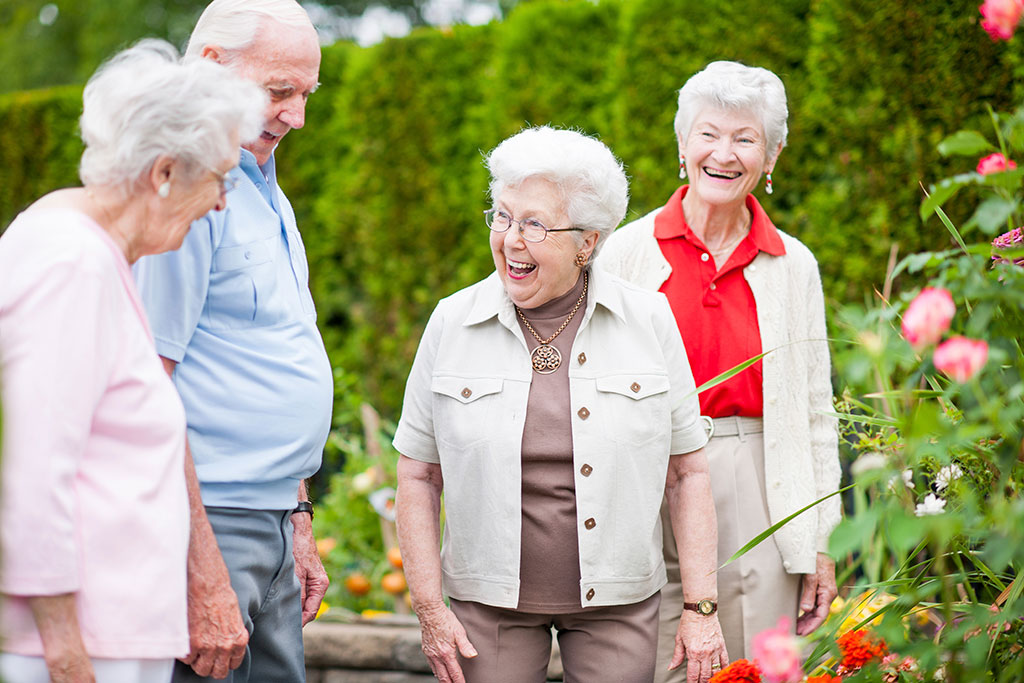 Hawthorne Ridge residents walking around outside