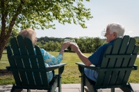 Hawthorne Ridge residents enjoying a drink outside