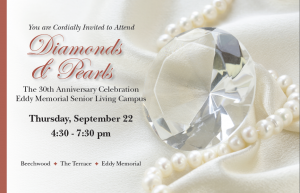 Invitation for the Diamonds and Pearls, 30th anniversary celebration. 