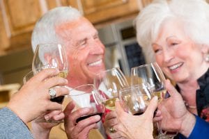 friends toasting wine glasses