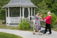 family reuniting at Marjorie Doyle Rockwell Center