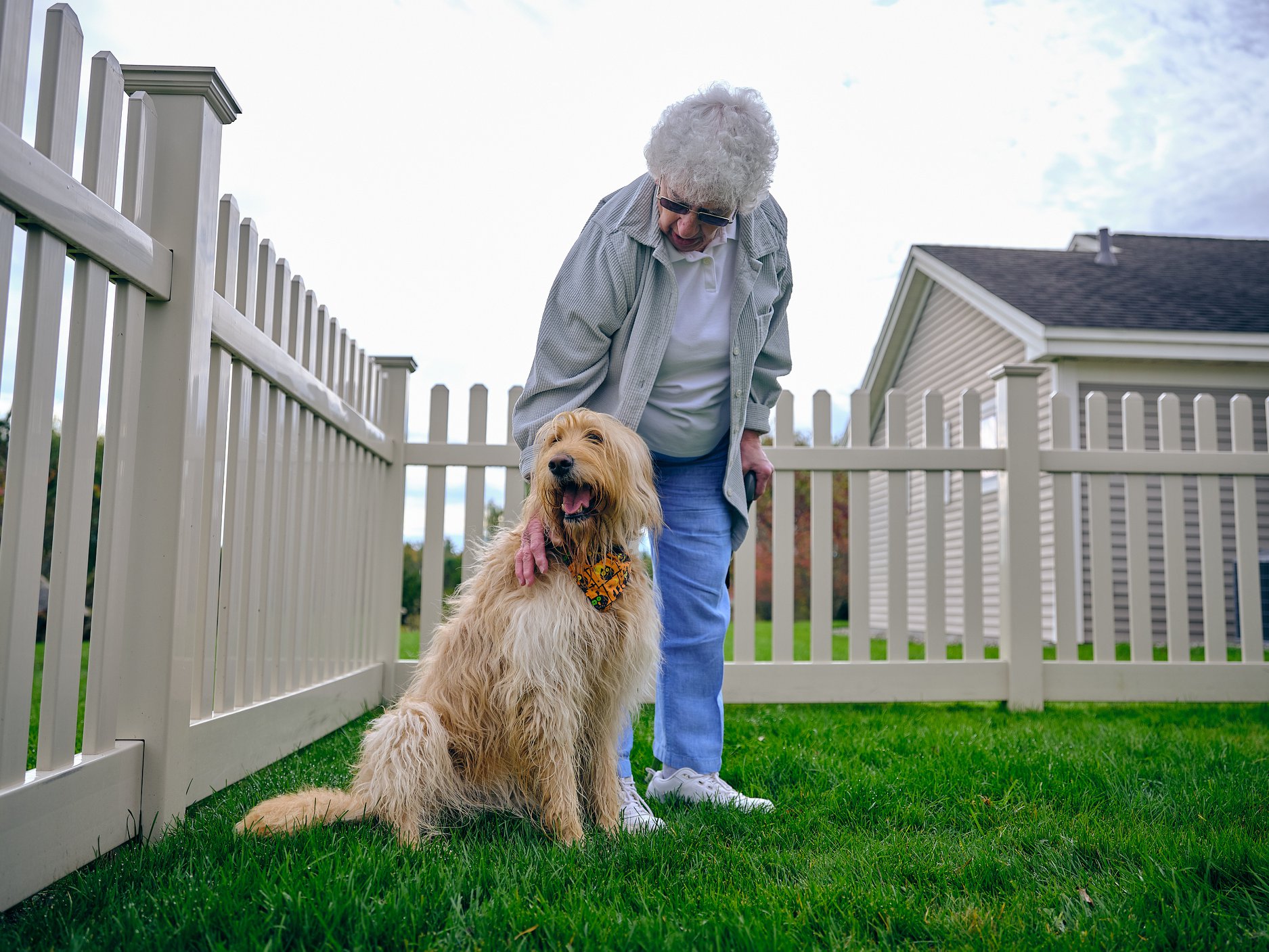 senior with dog