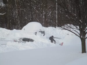 snow covered car